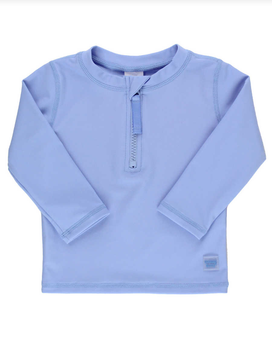 Periwinkle Blue Long Sleeve Zipper Rash Guard