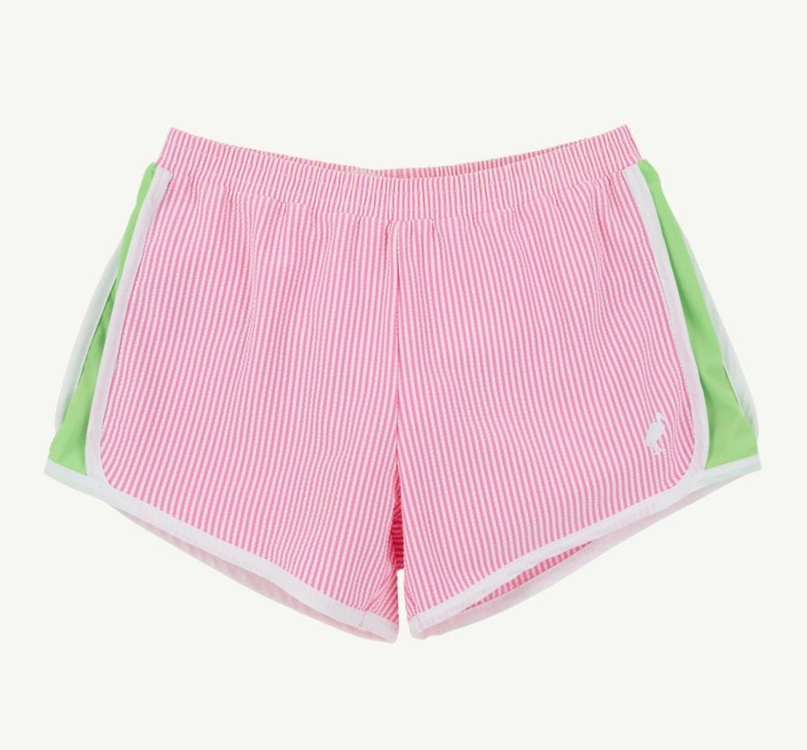 Prepletic Shimmy Shake Shorts in Hot Pink Hamptons Seersucker