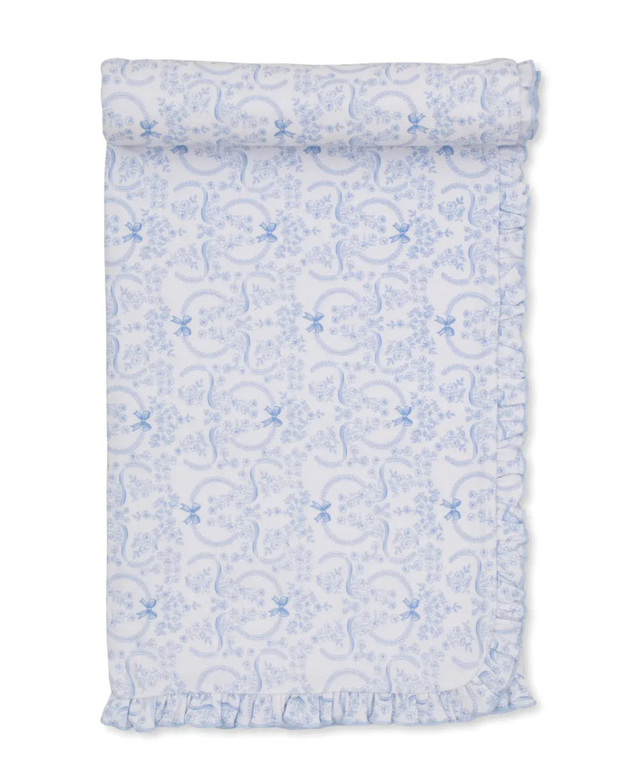 Delicate Blooming Blue Pink Blanket