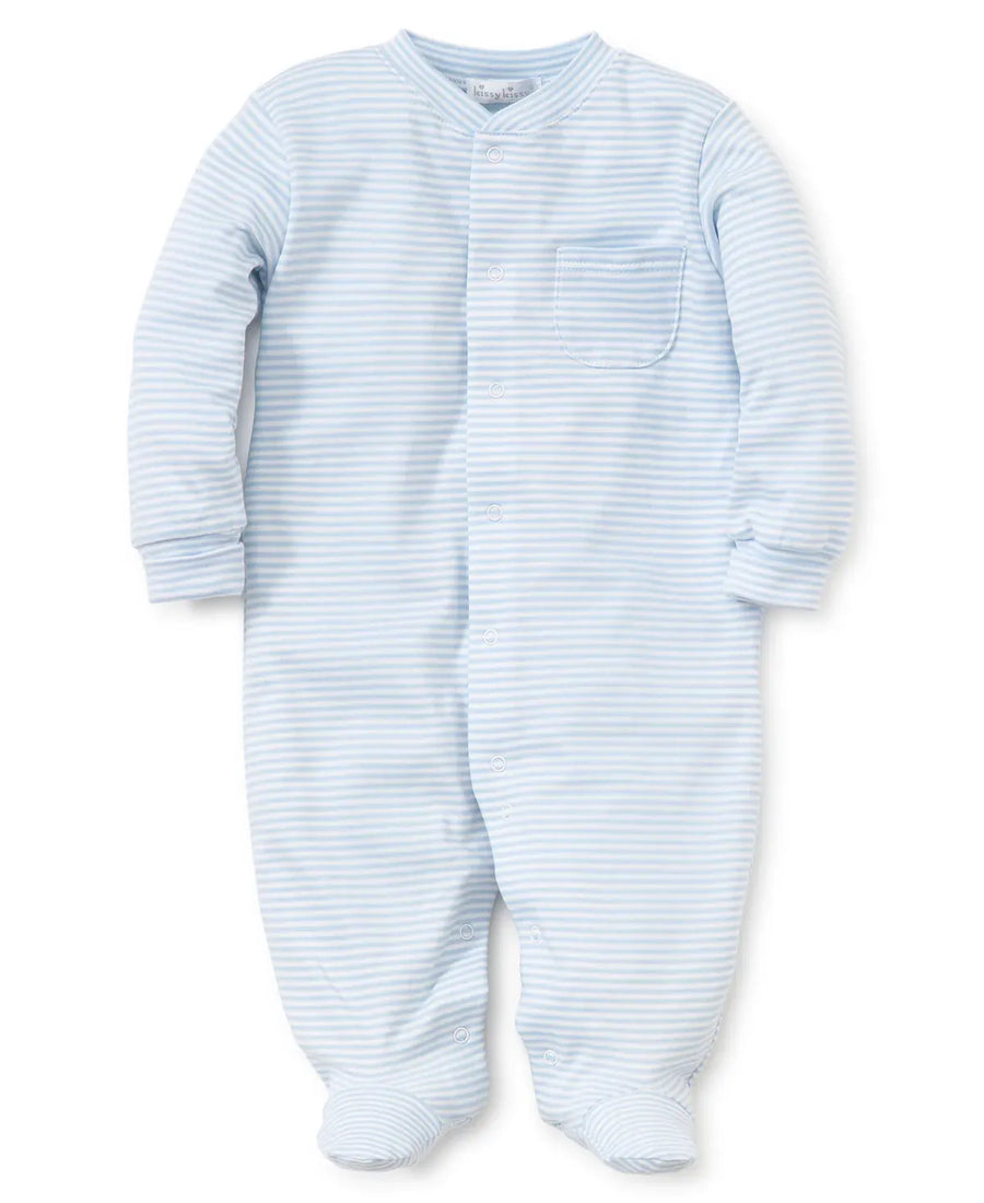 Blue Striped Footie