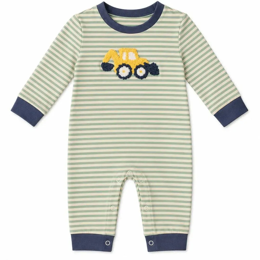 Backhoe Applique Boys Romper
