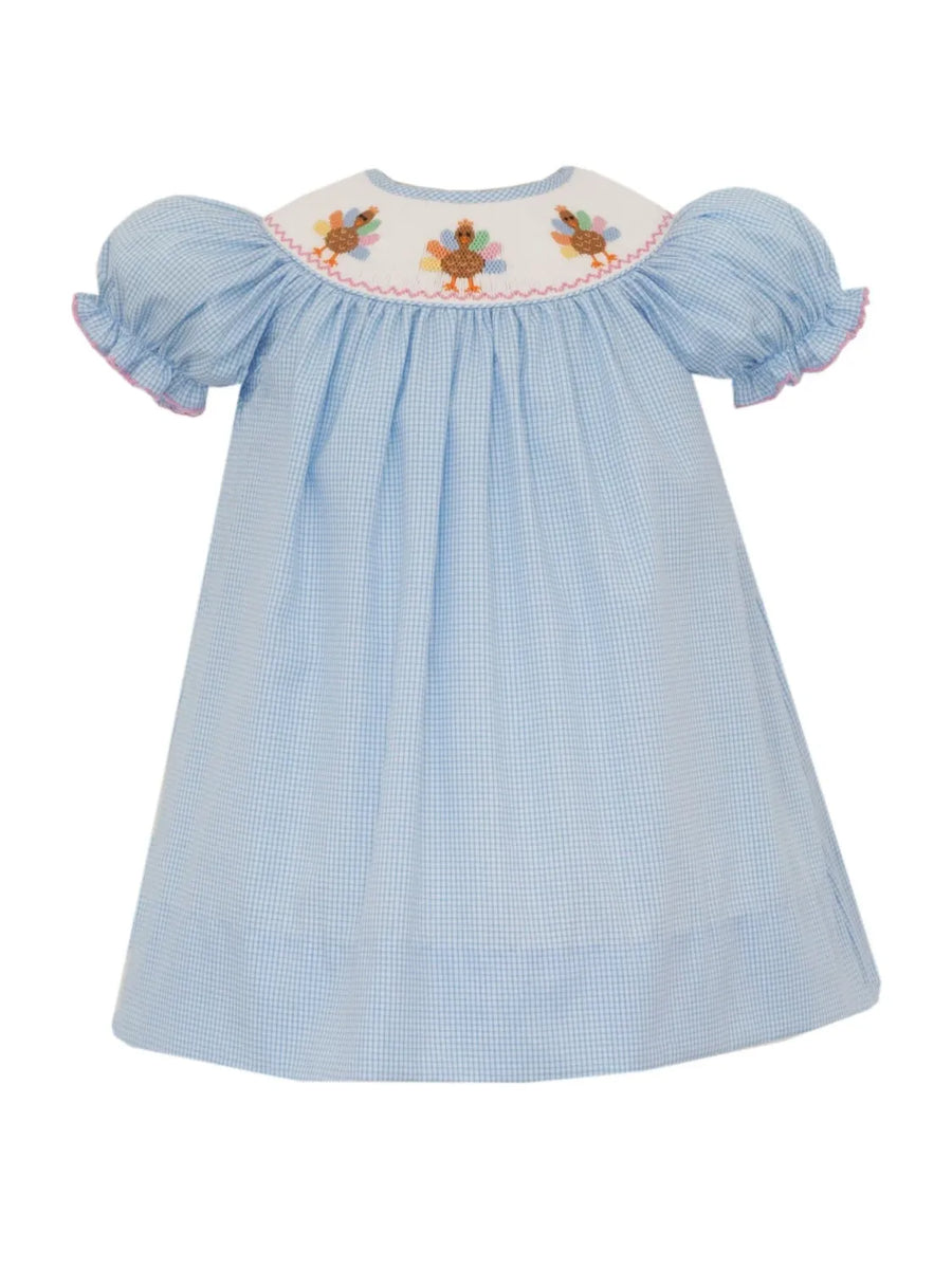 Girls Smocked Turkey Dress
