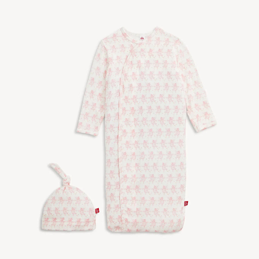 Trunkettes Pink Modal Gown + Hat Set