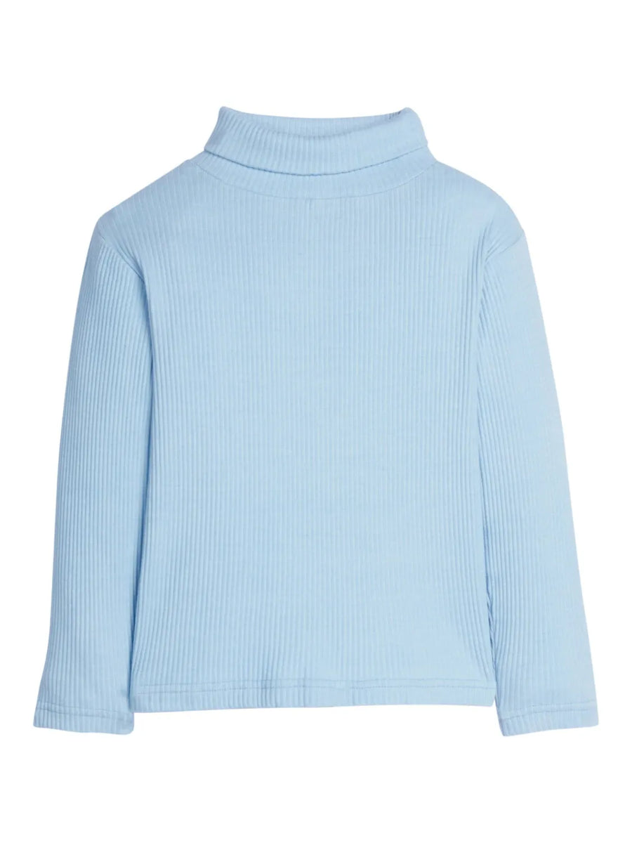 Ribbed Turtleneck in Ice Blue