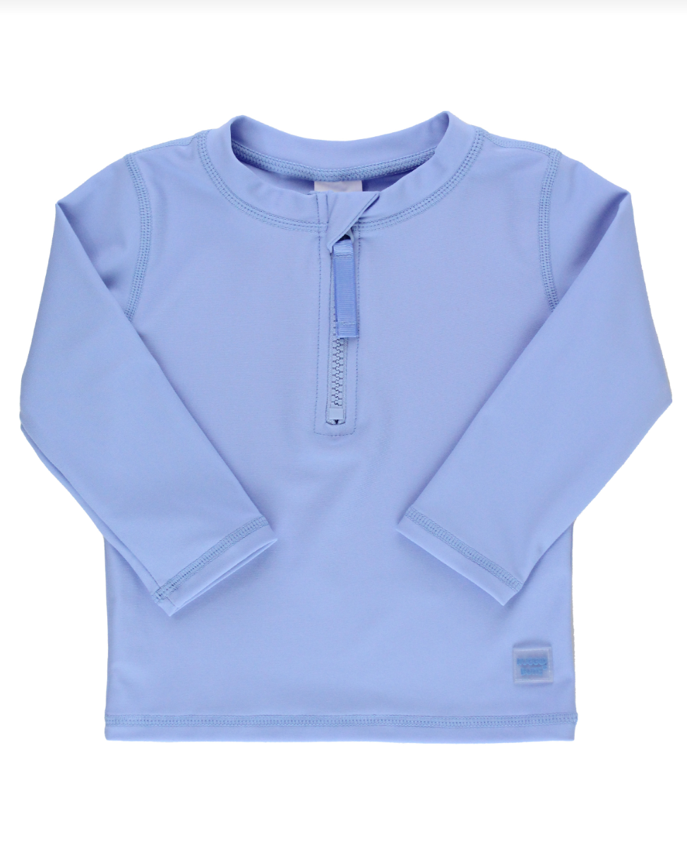 Periwinkle Blue Long Sleeve Zipper Rash Guard