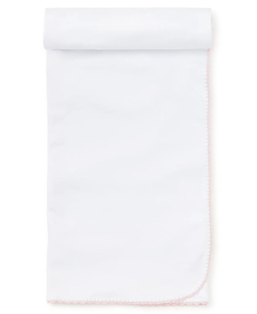 New Premier Basics Blanket in White/Pink
