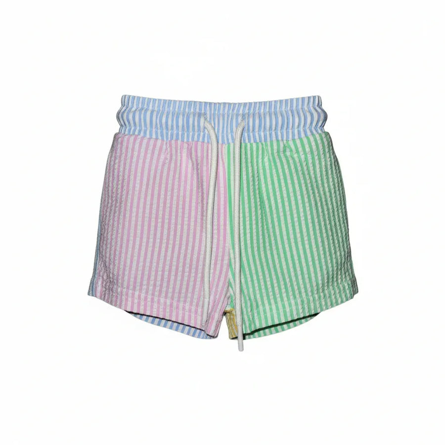 Multi Stripe Boys Swim Trunk w/Liner
