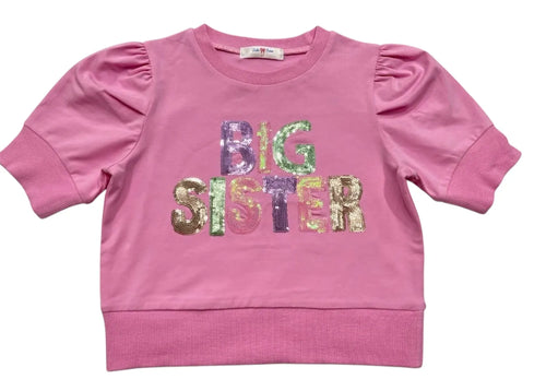Big Sis Puff Sleeve Shirt in Pink