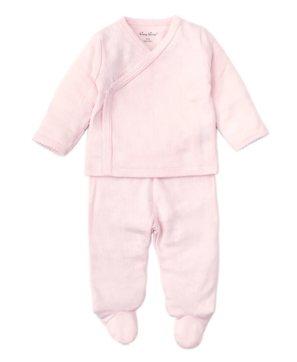 Pink Pointelle Cross Tee and Pant Set