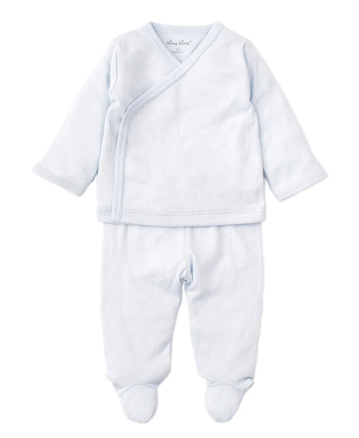 Light Blue Pointelle Cross Tee and Pant Set