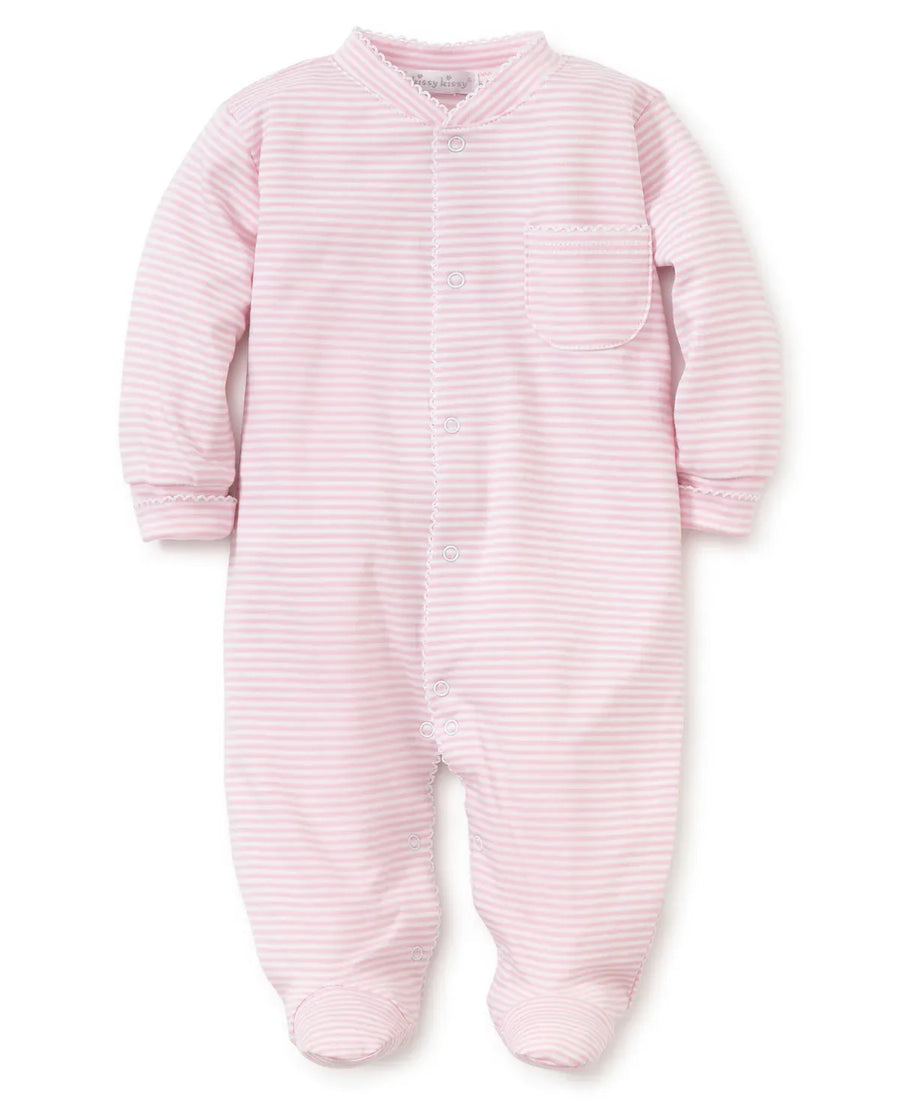 Pink Striped Footie