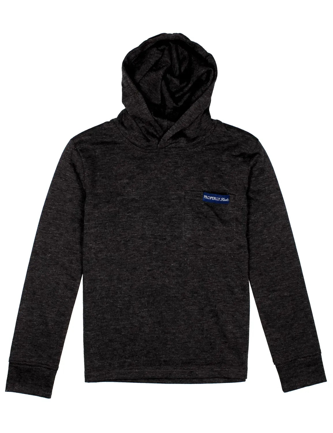 Boys Portland Hoodie in Black Heather