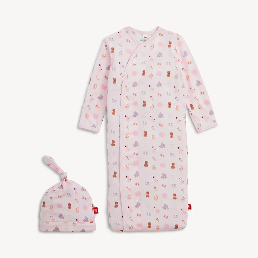 Nursery Nostalgia Pink Modal Gown + Hat Set
