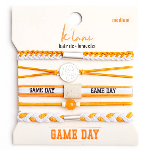 "Game Day" Orange and White Bracelet