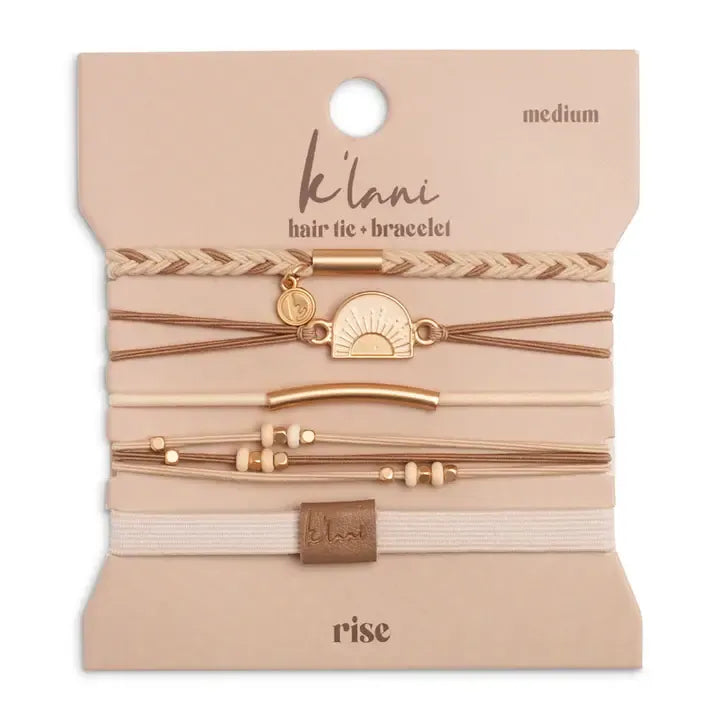 "Rise" Cream and Tan Bracelet