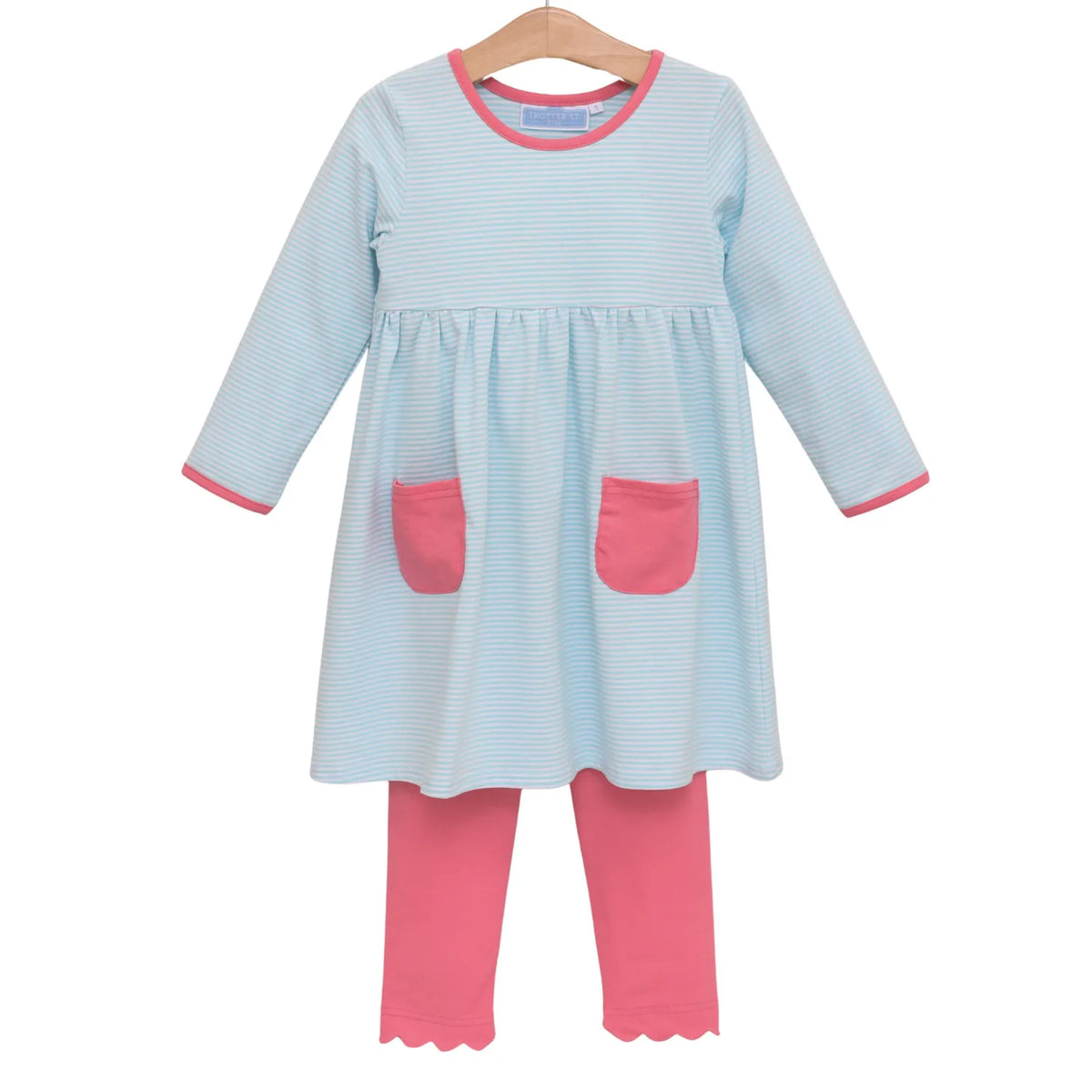 Pink Stripe/Mint Pant Set