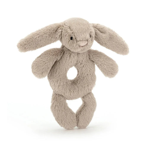 Bashful Beige Bunny Ring Rattle