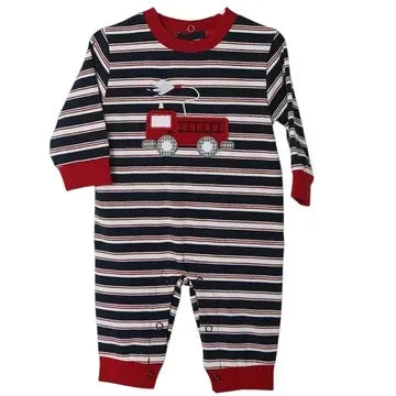 Firetruck Applique Boys Romper