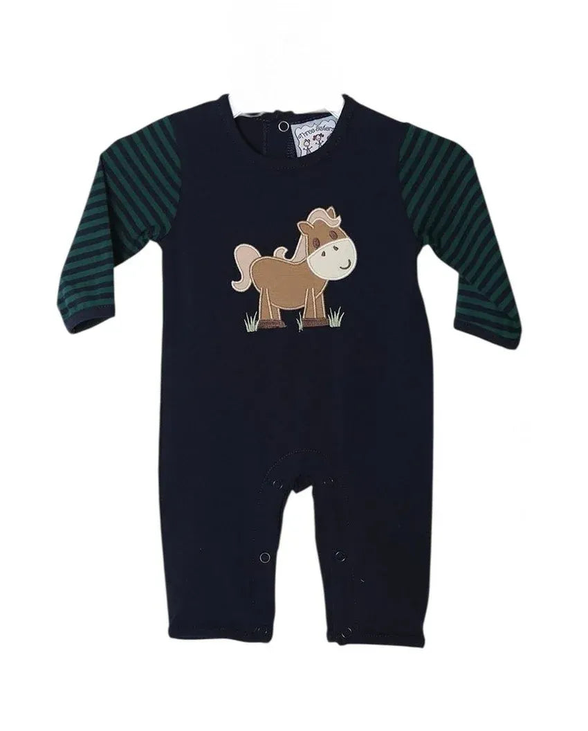 Horse Applique Boys Romper