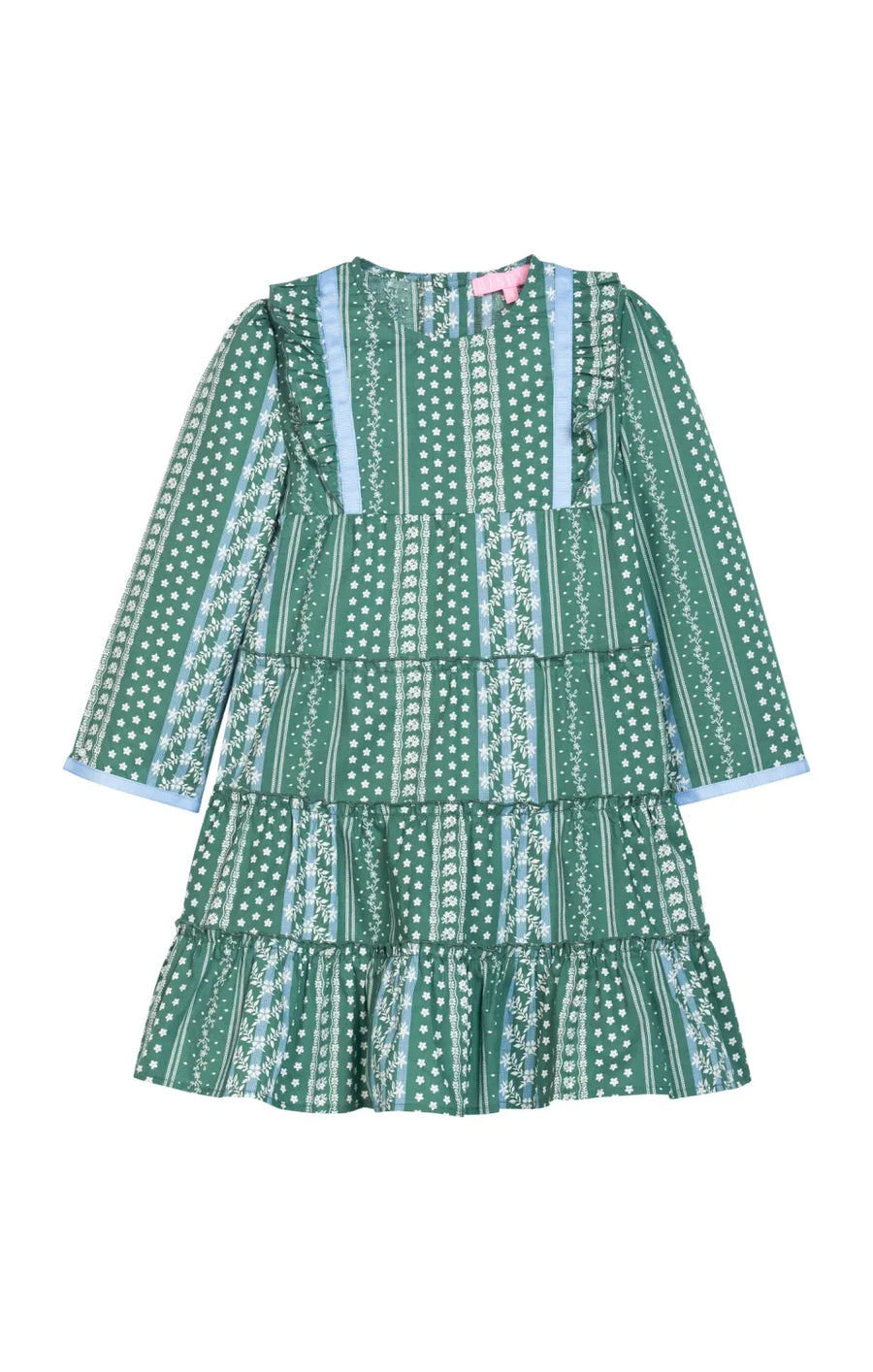 Tiered Porto Dress in Fairfield Forest Stripe