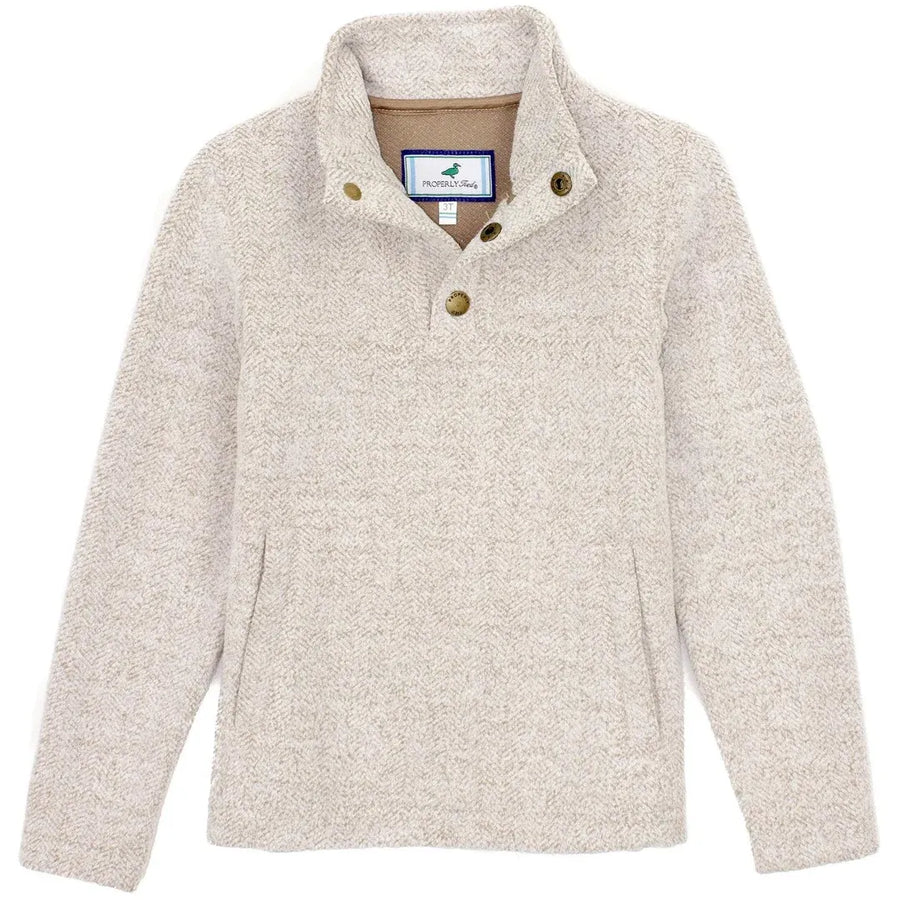 Boys Upland Pullover in Cream