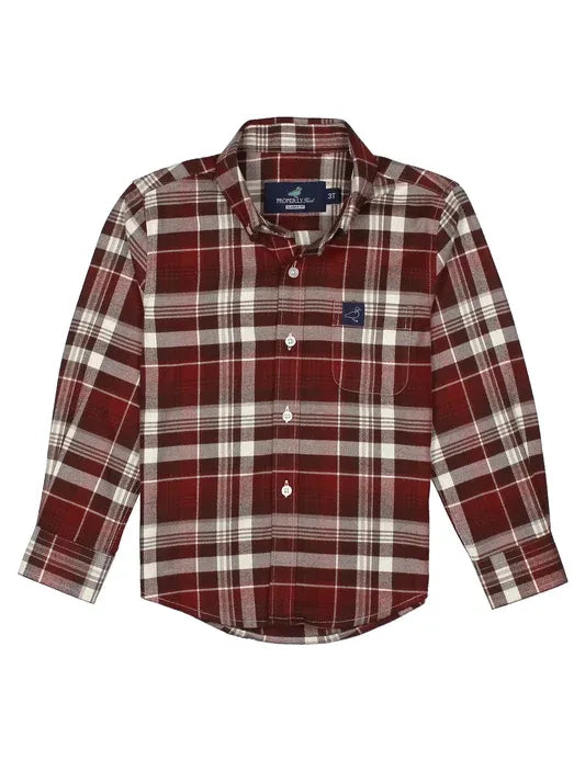 Boys Classic Flannel in Redwood
