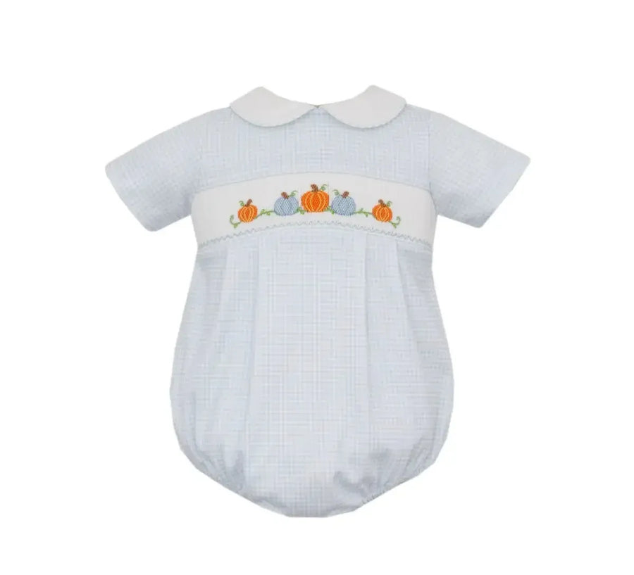 Pumpkin Boy's Blue Gingham Short Bubble