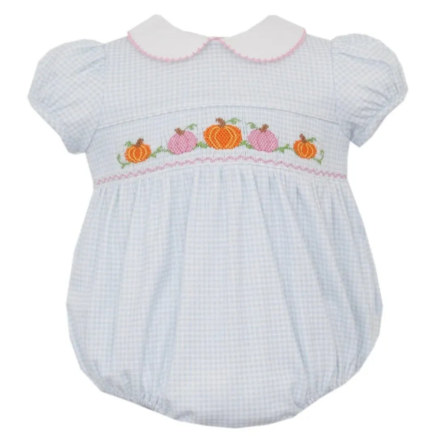 Pumpkin Girl's Knit Gingham Bubble
